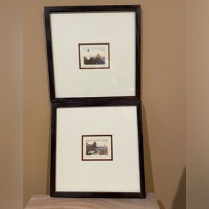 Framed New England water color prints